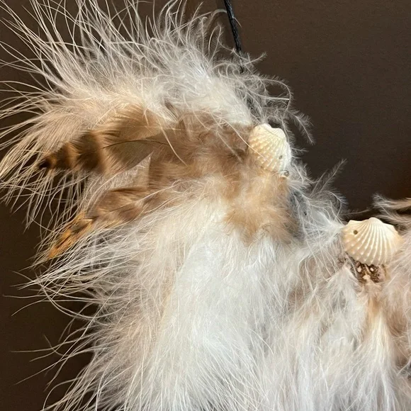 🐸Feather and seashell necklace on adjustable length silky cord - reversible NWOT - Picture 4 of 8